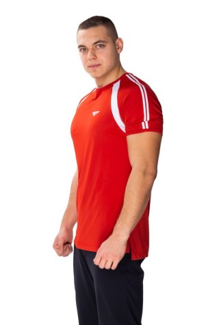 Czerwono-biały T-shirt męski Jumper : Kolor - Czerwony + Biały, Rozmiar - 50/M