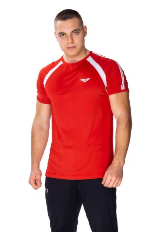 Czerwono-biały T-shirt męski Jumper : Kolor - Czerwony + Biały, Rozmiar - 52/L