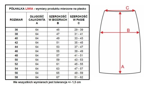 Gładka półhalka Liwia damska pod spódnicę : Kolor - Kremowy, Rozmiar - 56 Gładka półhalka Liwia damska pod spódnicę : Kolor - Kremowy, Rozmiar - 56
