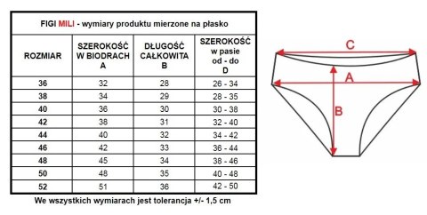 Damskie figi Mili z wysokim stanem : Kolor - Ecru, Rozmiar - 46 Damskie figi Mili z wysokim stanem : Kolor - Ecru, Rozmiar - 46