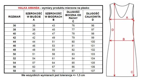 Halka damska Amanda na szerokim ramiączku : Kolor - Granatowy, Rozmiar - 48 Halka damska Amanda na szerokim ramiączku : Kolor - Granatowy, Rozmiar - 48