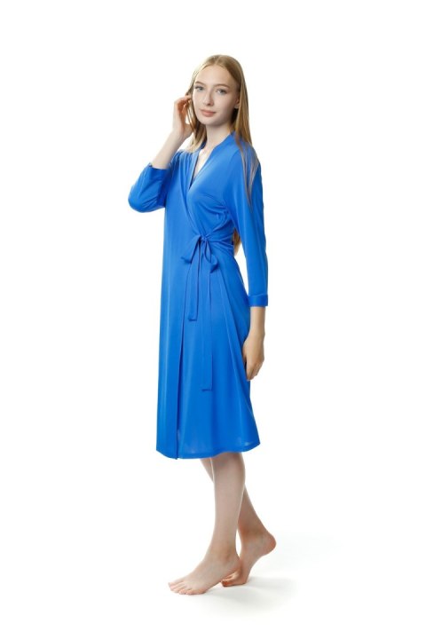 Elegancki peniuar damski Wiktoria : Kolor - Szafirowy, Rozmiar - 44 Elegancki peniuar damski Wiktoria : Kolor - Szafirowy, Rozmiar - 44