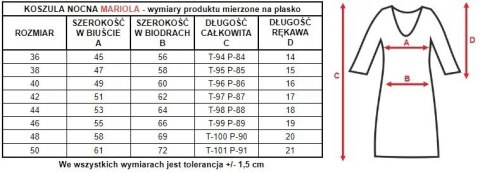 Koszula nocna Mariola asymetryczny tył : Kolor - Szafirowy, Rozmiar - 48 Koszula nocna Mariola asymetryczny tył : Kolor - Szafirowy, Rozmiar - 48