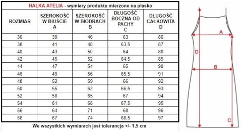 Krótka halka damska Atelia na ramiączkach : Kolor - Czarny, Rozmiar - 56 Krótka halka damska Atelia na ramiączkach : Kolor - Czarny, Rozmiar - 56